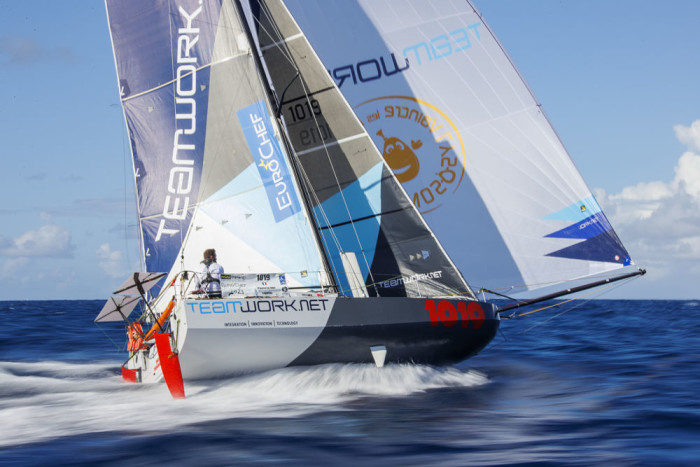 Victoire de Pierre Le Roy 1019 TeamWork Mini Transat ©Alexis Courcoux