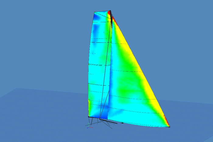 Visualisation de la déformation de la voile avec le logiciel Flow Structure Interaction ©